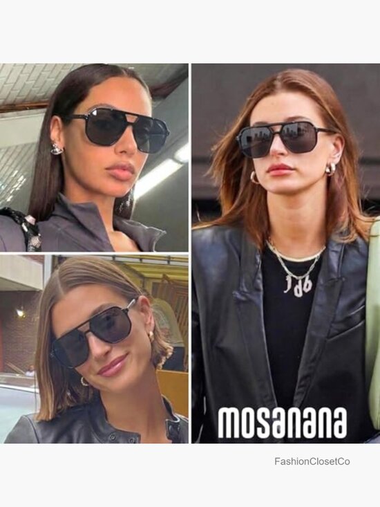 Oversized Aviator Sunglasses with Polarized Lens main image 4